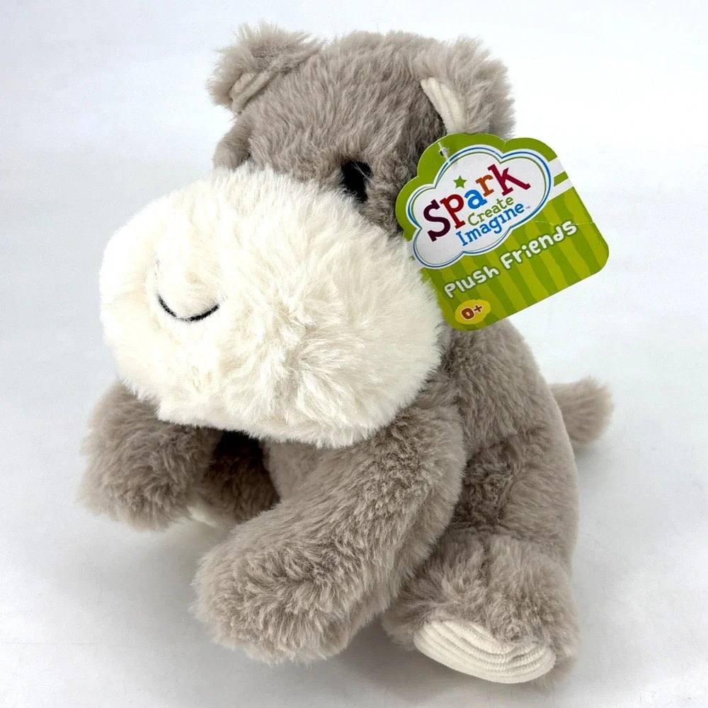 Spark Create Imagine Hippo Hippopotamus‎ Plush Rattle With Crinkle Ears Lovey - Picture 3 of 11